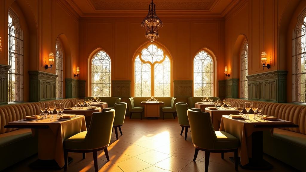 Elegant interior dining ambience at Al Bayt Gourmet Dining